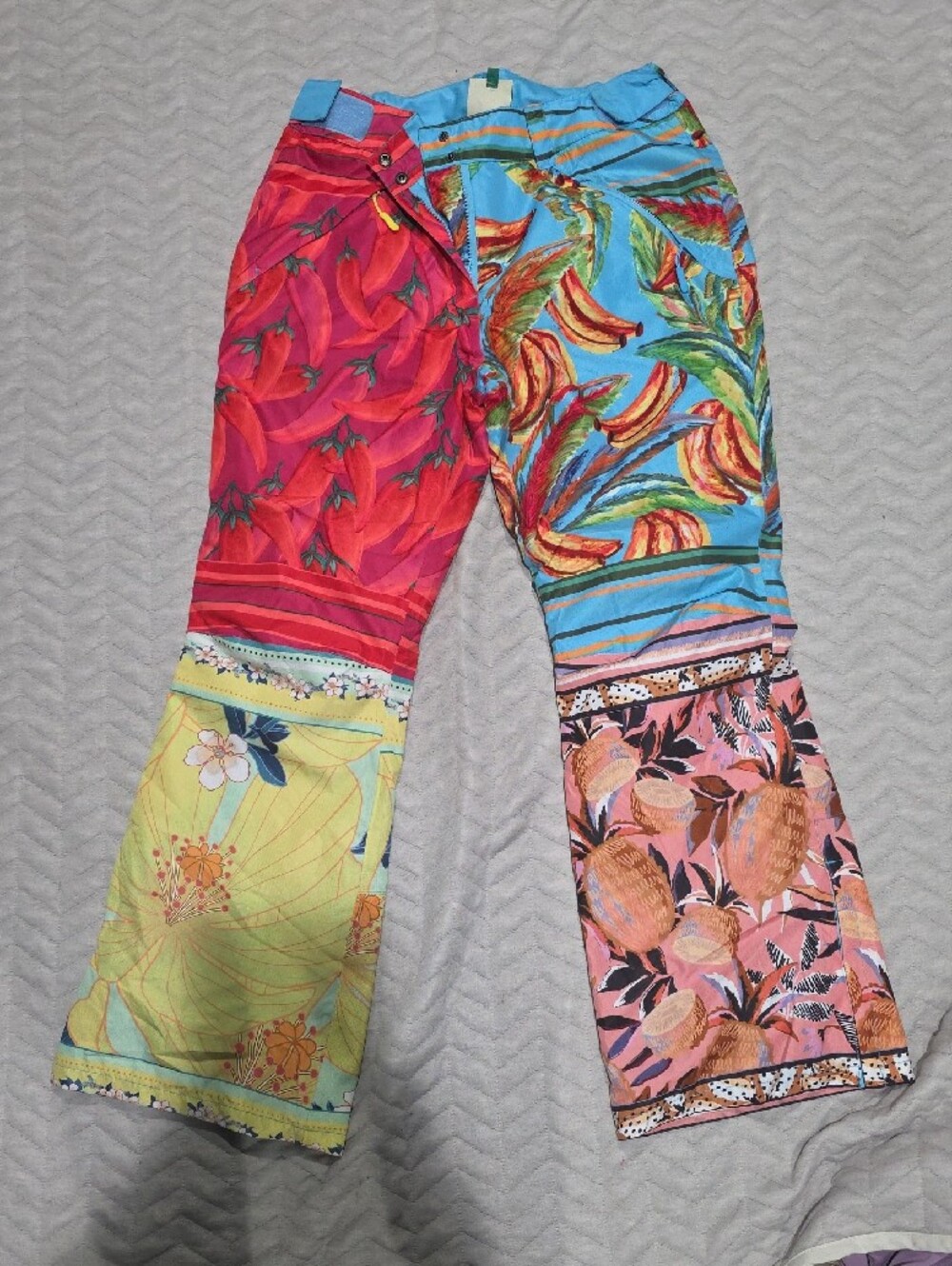 FARM Rio Colorblock Tropical Patchwork Bootcut Pants - Picture 2 of 5